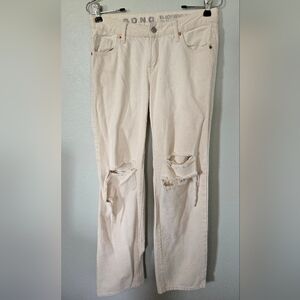 S.O.N.G. 90s Boyfriend Low Rise Cream Jeans Size 3/26